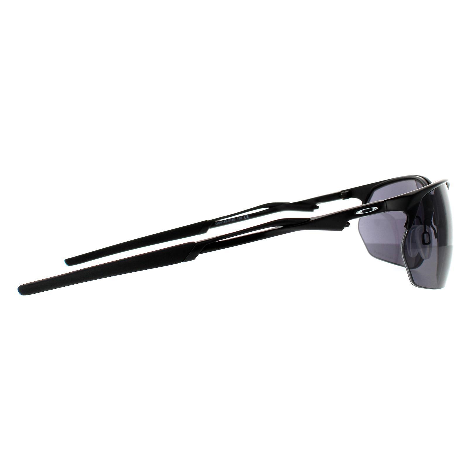 Oakley Rectangle Mens Satin Black Prizm Grey Sunglasses 4/14