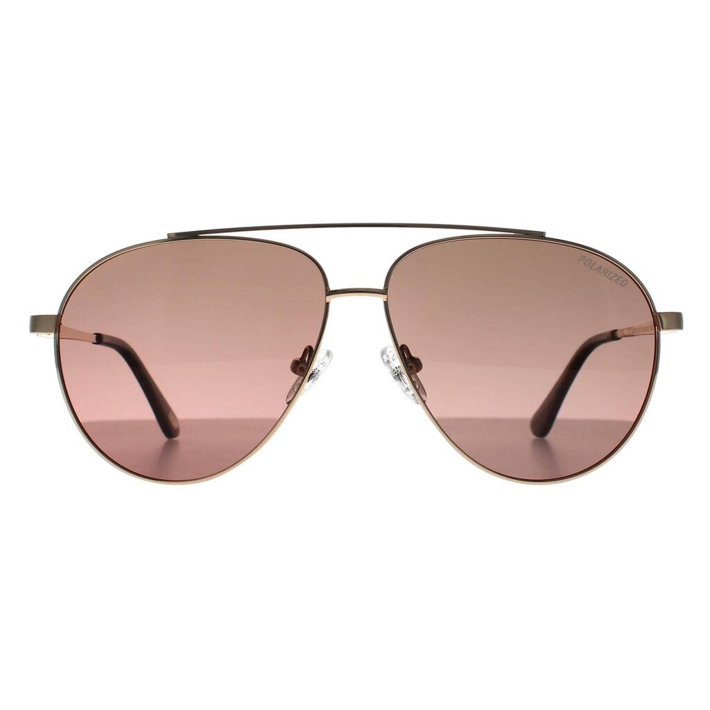 Skechers Aviator Unisex Shiny Pale Gold Brown Polarized SE6276