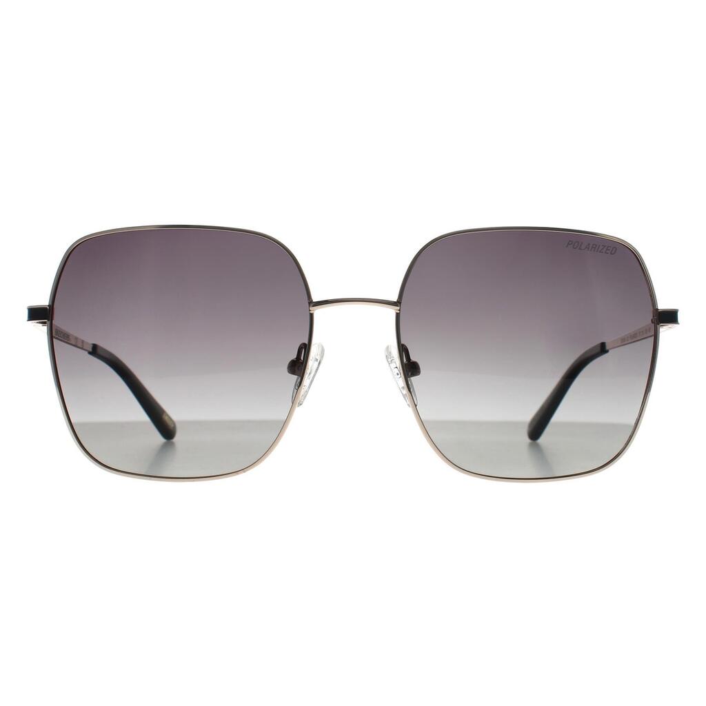 Skechers Square Womens Shiny Pale Gold Smoke Polarized SE6266