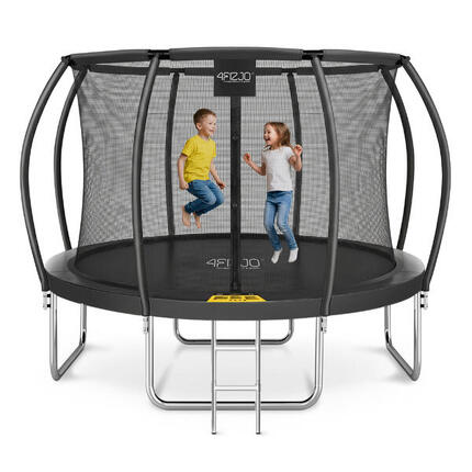 Trampolina ogrodowa dla dzieci 4FIZJO PRO z siatką ochronną 366cm 12FT czarna