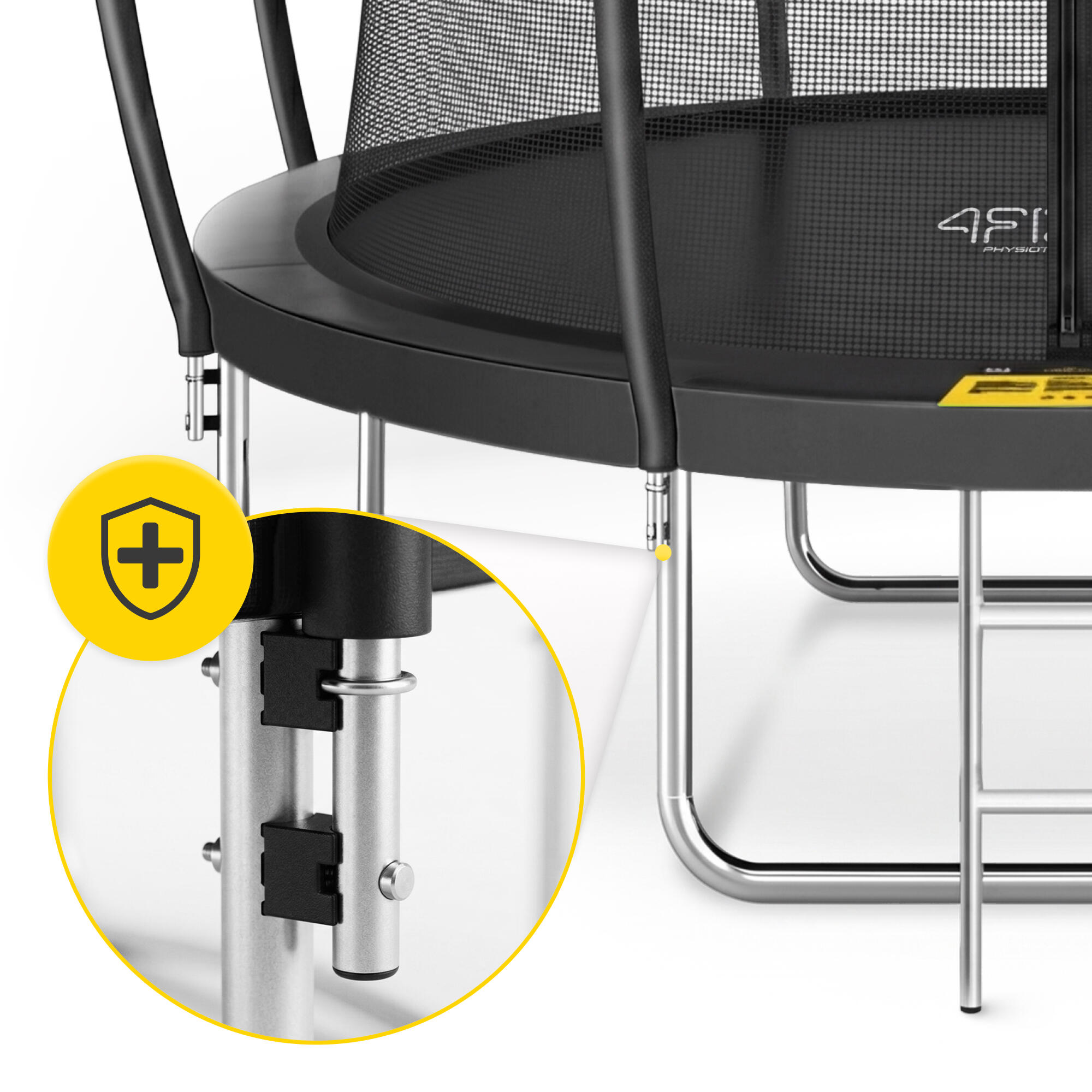 Trampolina ogrodowa dla dzieci 4FIZJO PRO z siatką ochronną 366cm 12FT czarna 6/7