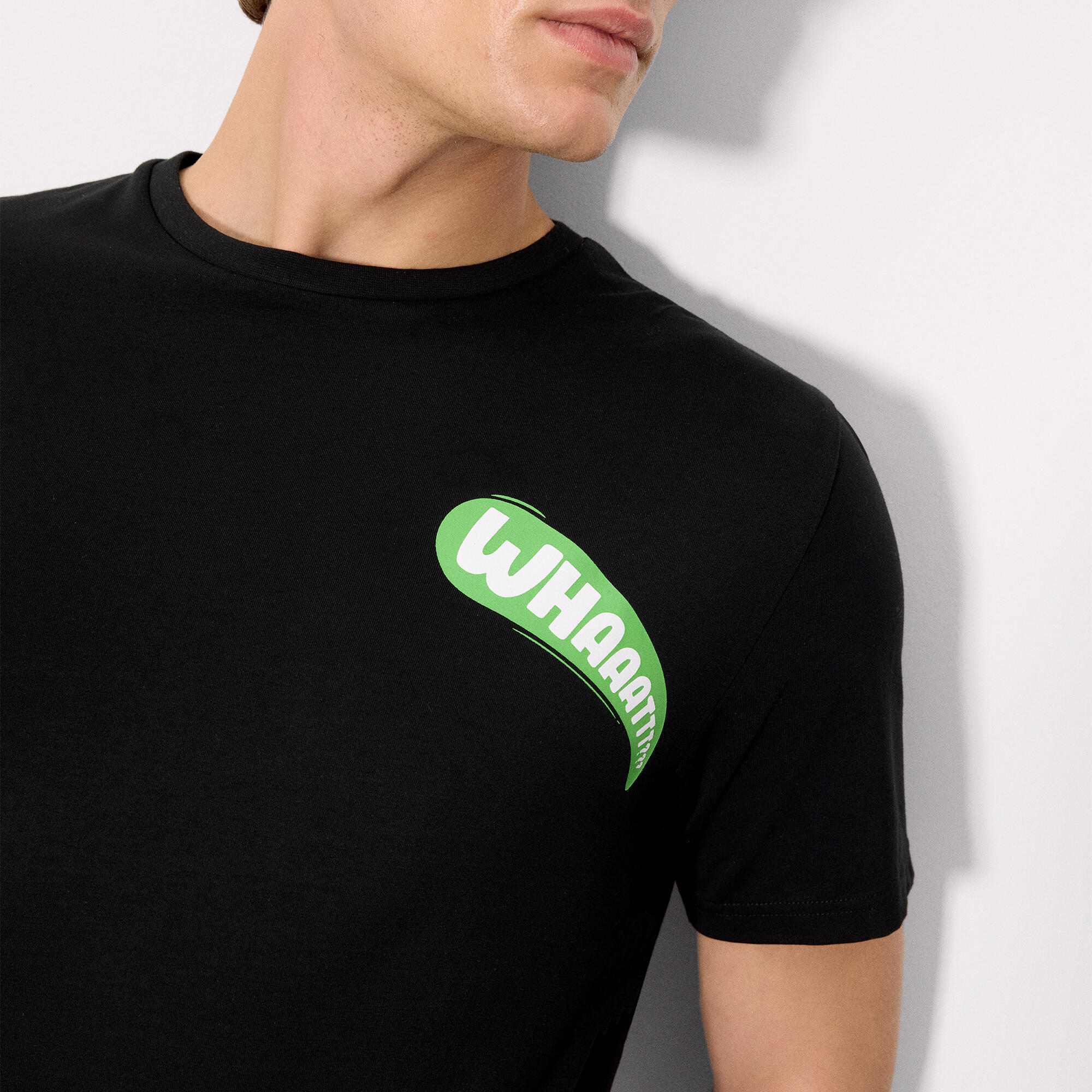 T-shirt à manches courtes imprimé monstre noir 3/3