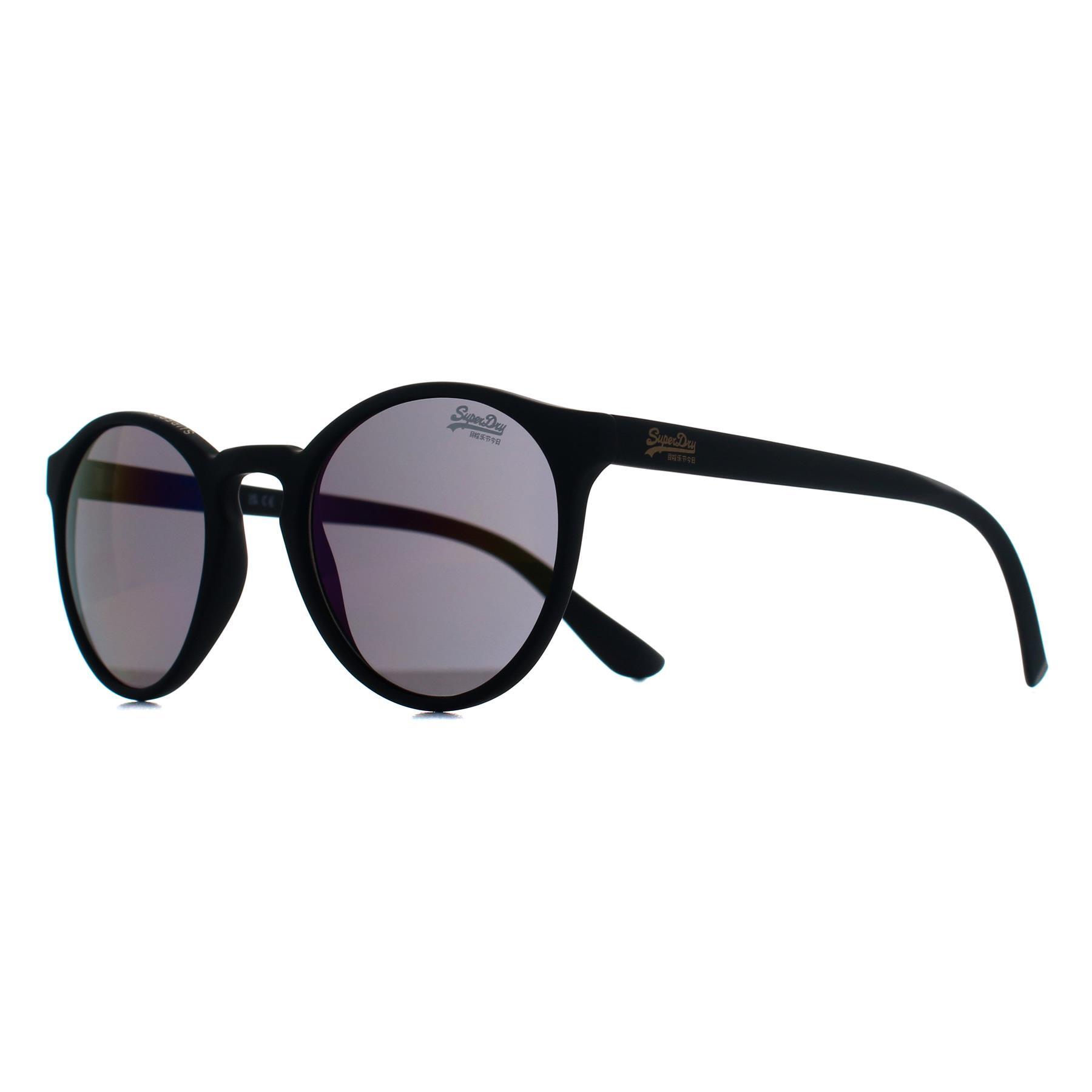 Superdry Round Unisex Rubberised Black Oil Slick Mirror SDS Saratoga 2/4