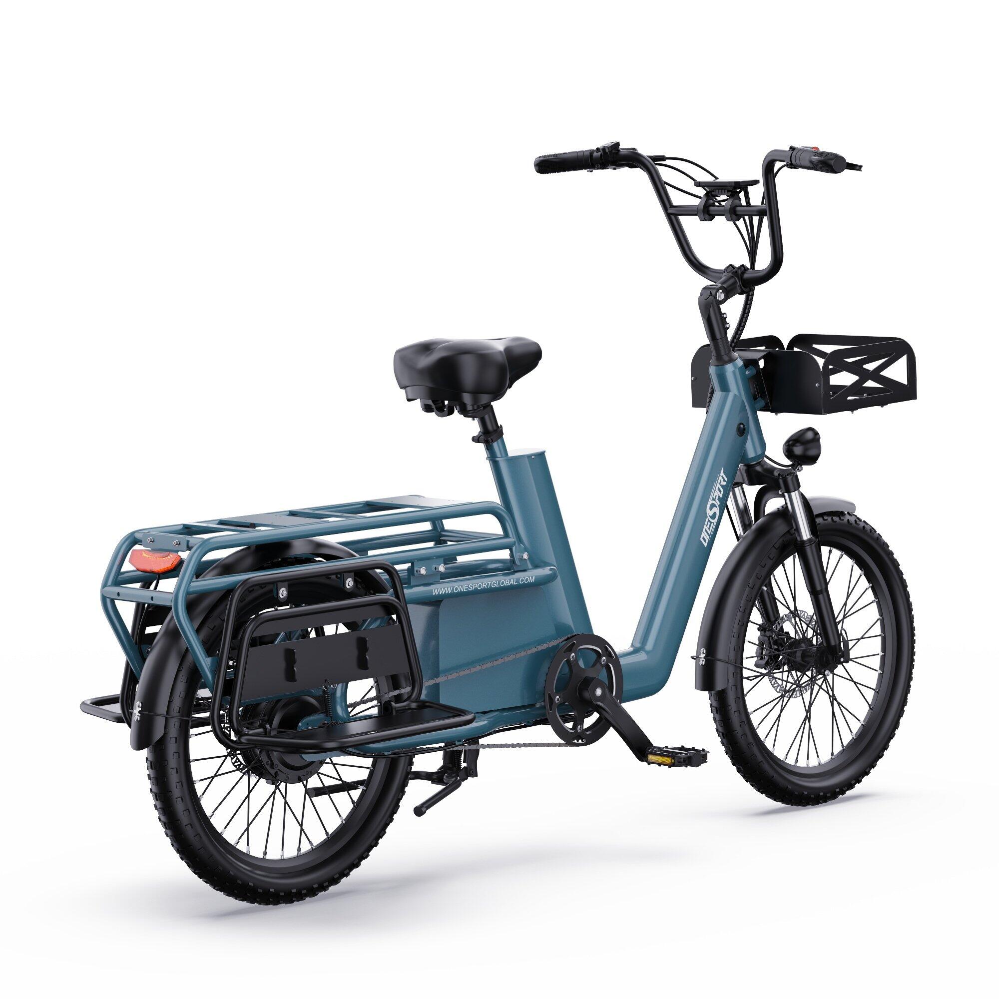 Bicicleta de carga elétrica ONESPORT OT01, pneus 20", bateria 48V 27Ah, 25km/h 3/7