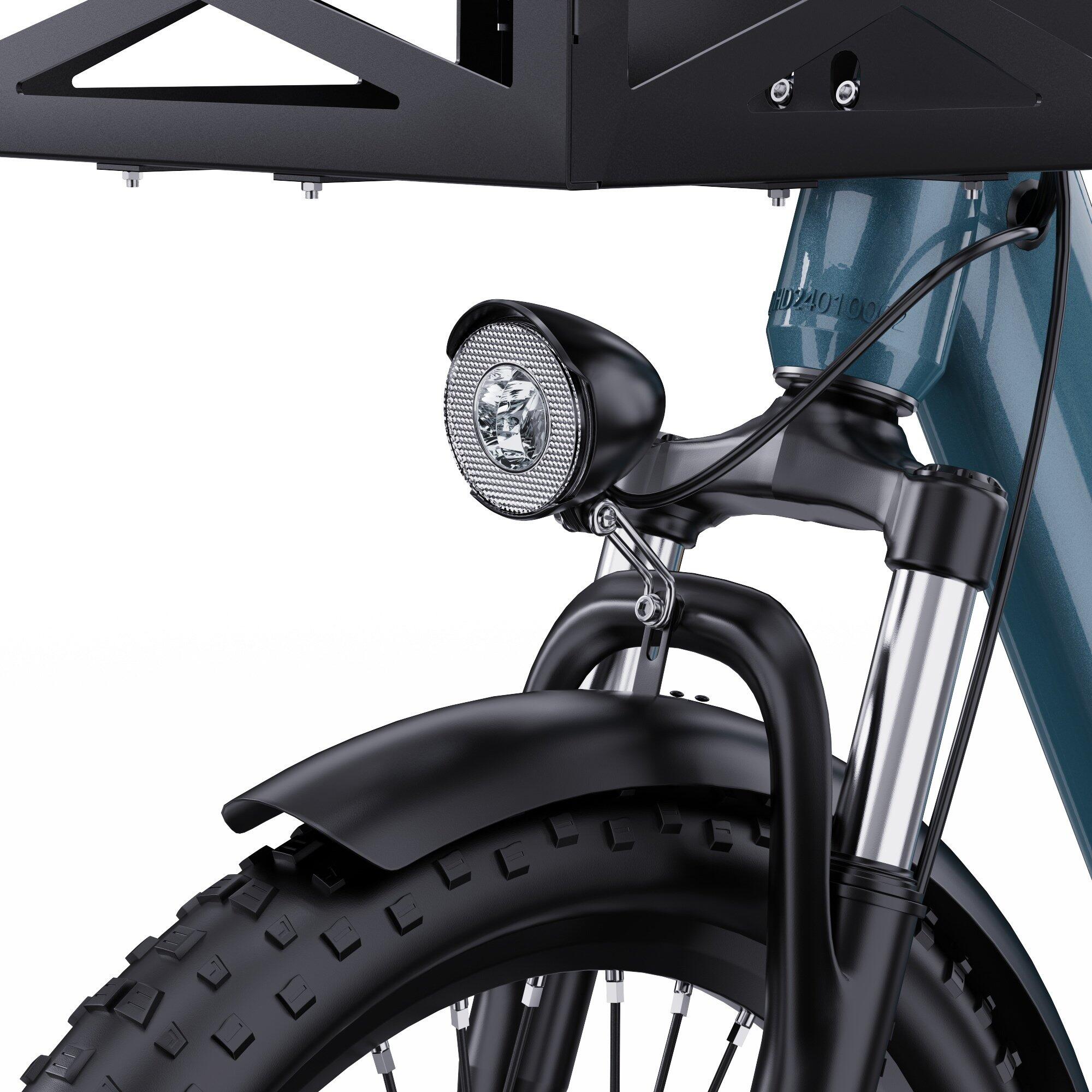 Bicicleta de carga elétrica ONESPORT OT01, pneus 20", bateria 48V 27Ah, 25km/h 4/7