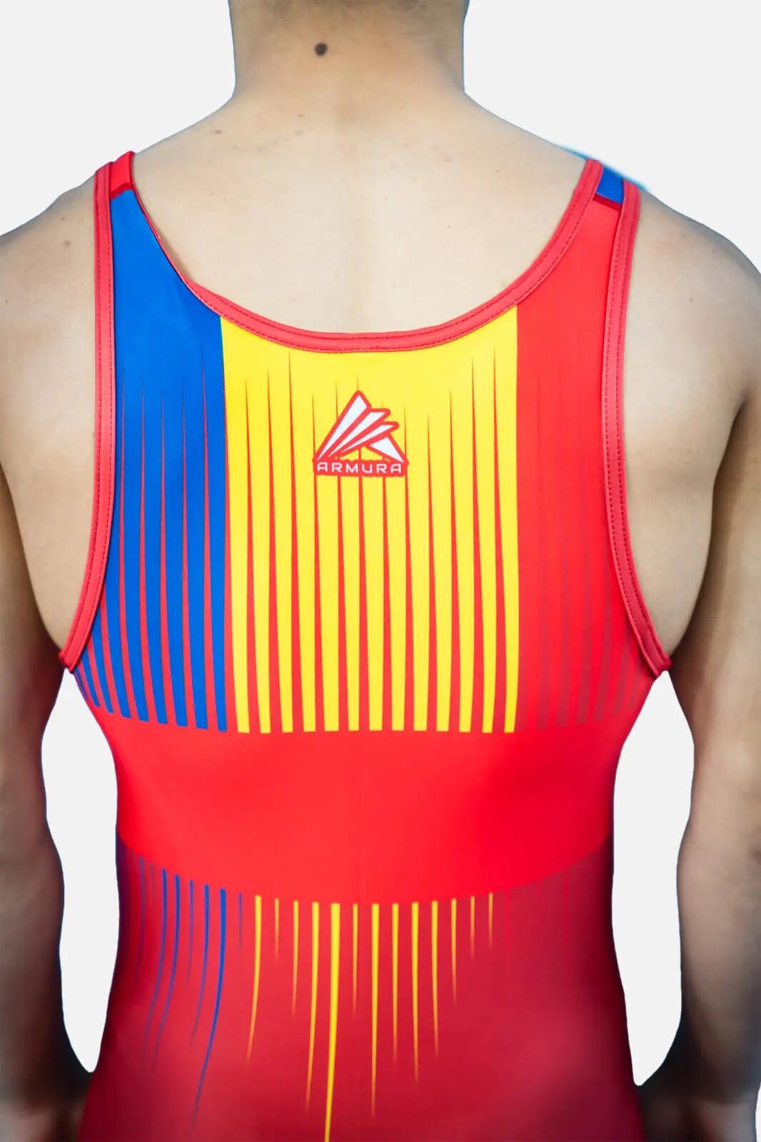 Dres de Lupta Tricolor V2 Seniori Rosu 5/5