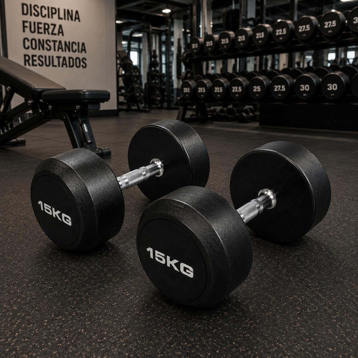 Mancuernas Redondas 15 kg (par) Fitness Musculación 3/3