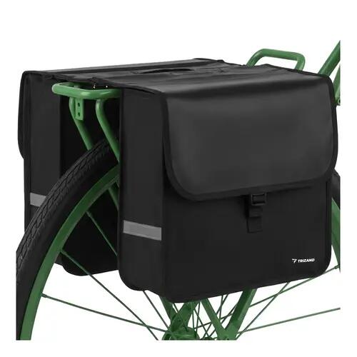 Geanta dubla pentru bicicleta, 28 L,  fixare curele / velcro, 35 × 30 × 12 cm