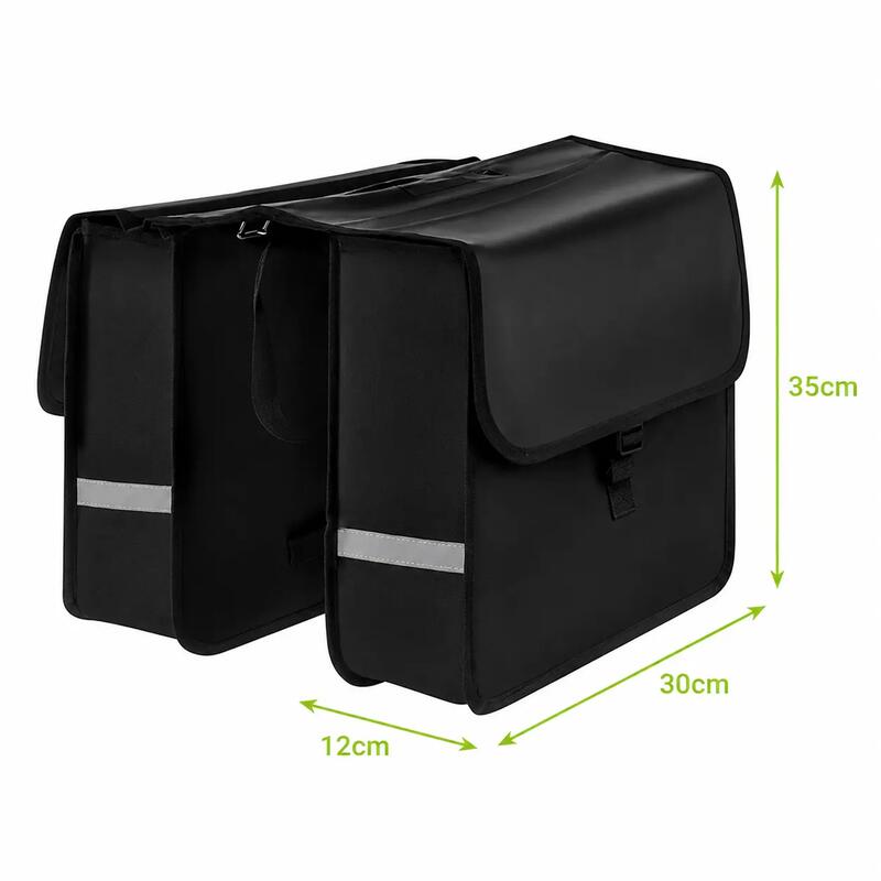 Geanta dubla pentru bicicleta, 28 L,  fixare curele / velcro, 35 × 30 × 12 cm