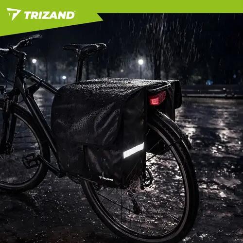 Geanta dubla pentru bicicleta, 28 L,  fixare curele / velcro, 35 × 30 × 12 cm
