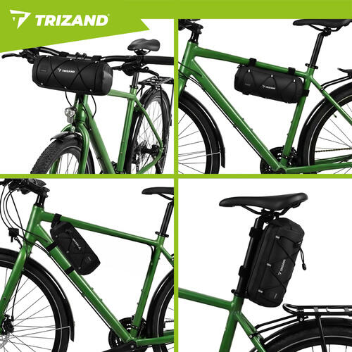 Geanta bicicleta multifunctionala, fixare velcro, curea umar detasabila