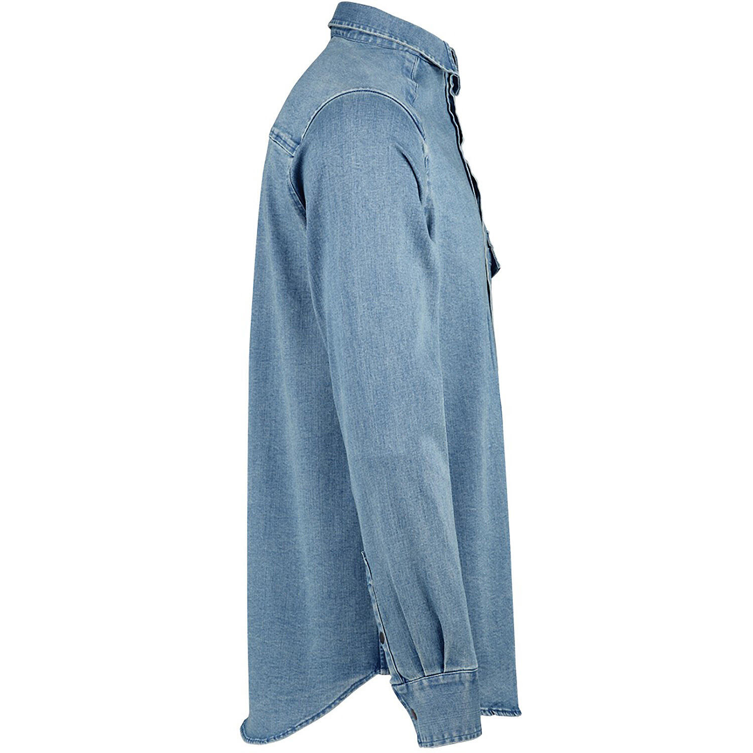 Camicia in denim organico Carve Digger - Blu lavato 4/6
