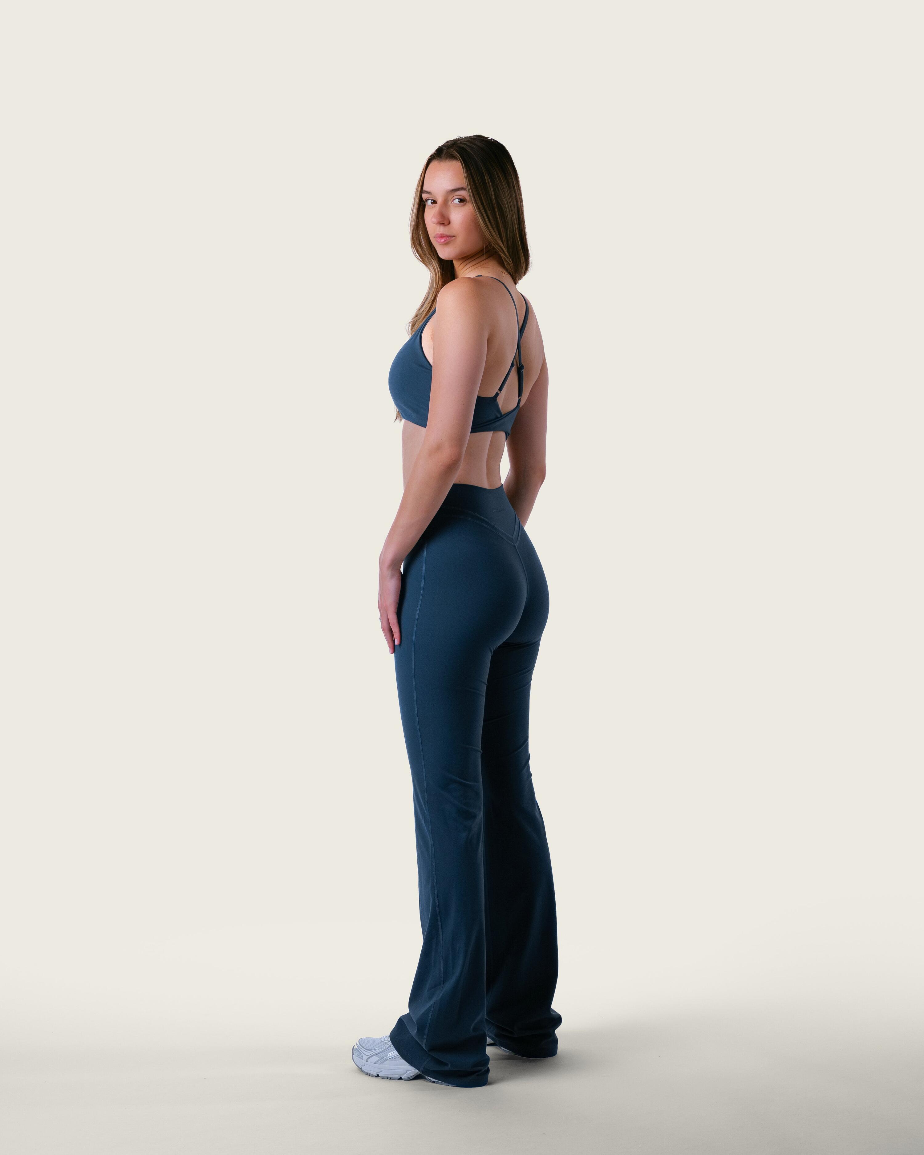 Dames scoop sportbeha gekruiste bandjes voor yoga en fitness – midnight 2/6