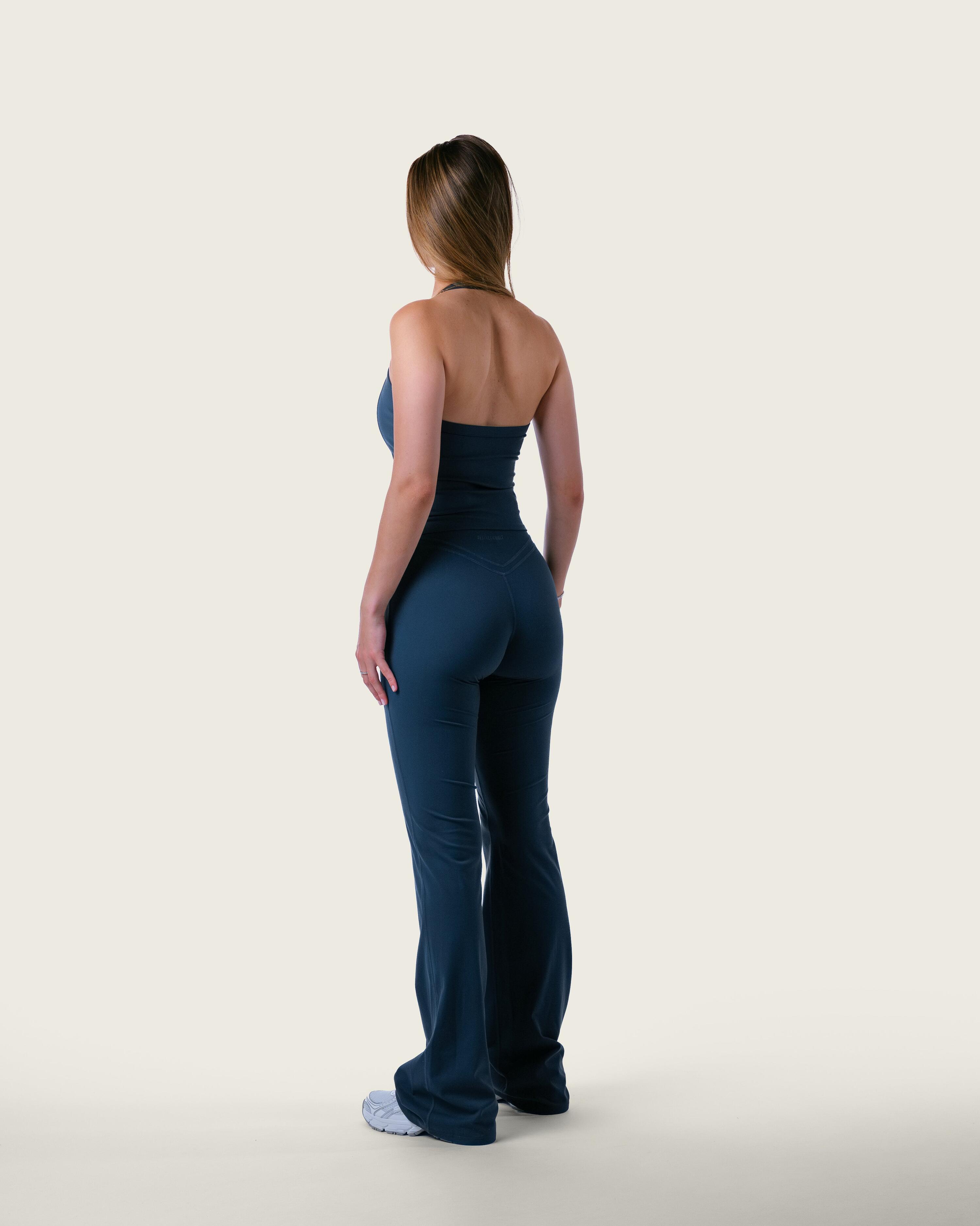 Dames halter sportbeha open rug voor pilates en yoga – midnight 5/7