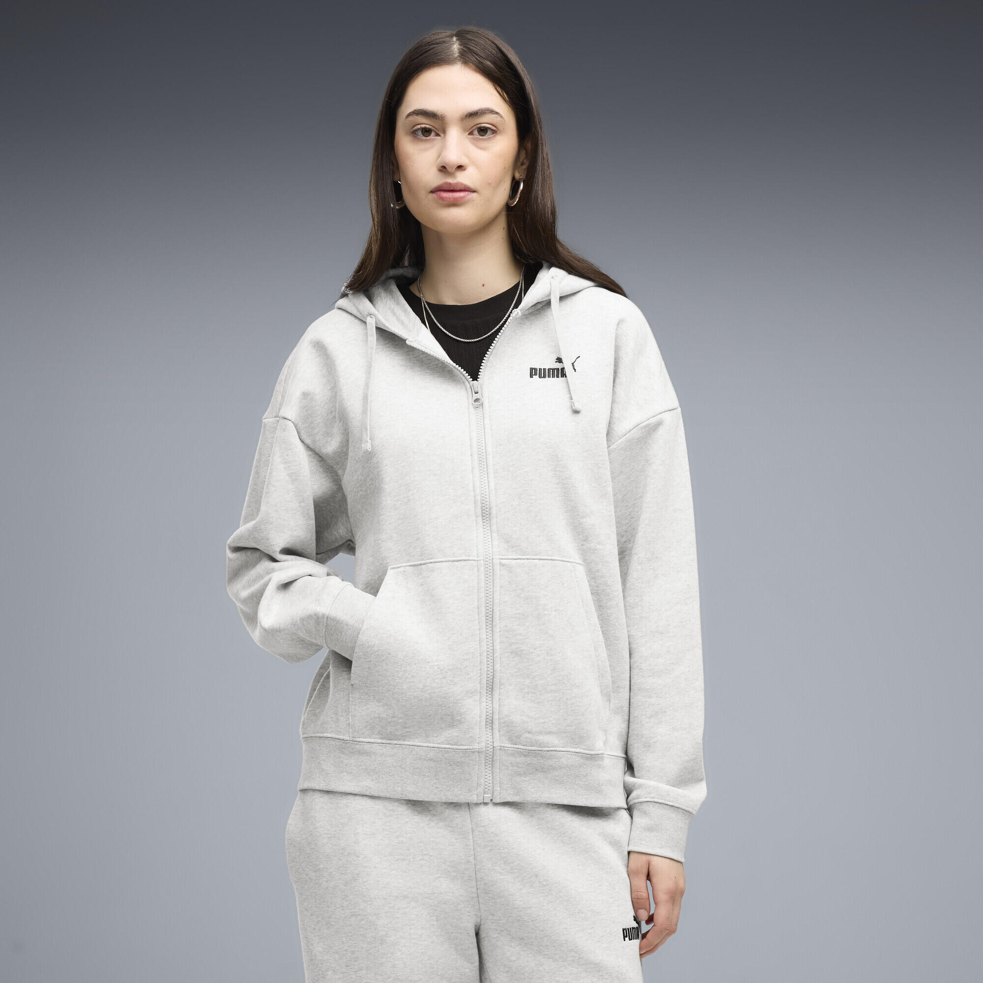 Felpa con cappuccio e zip integrale con logo ESS N. 1 Comfort da donna PUMA 2/5