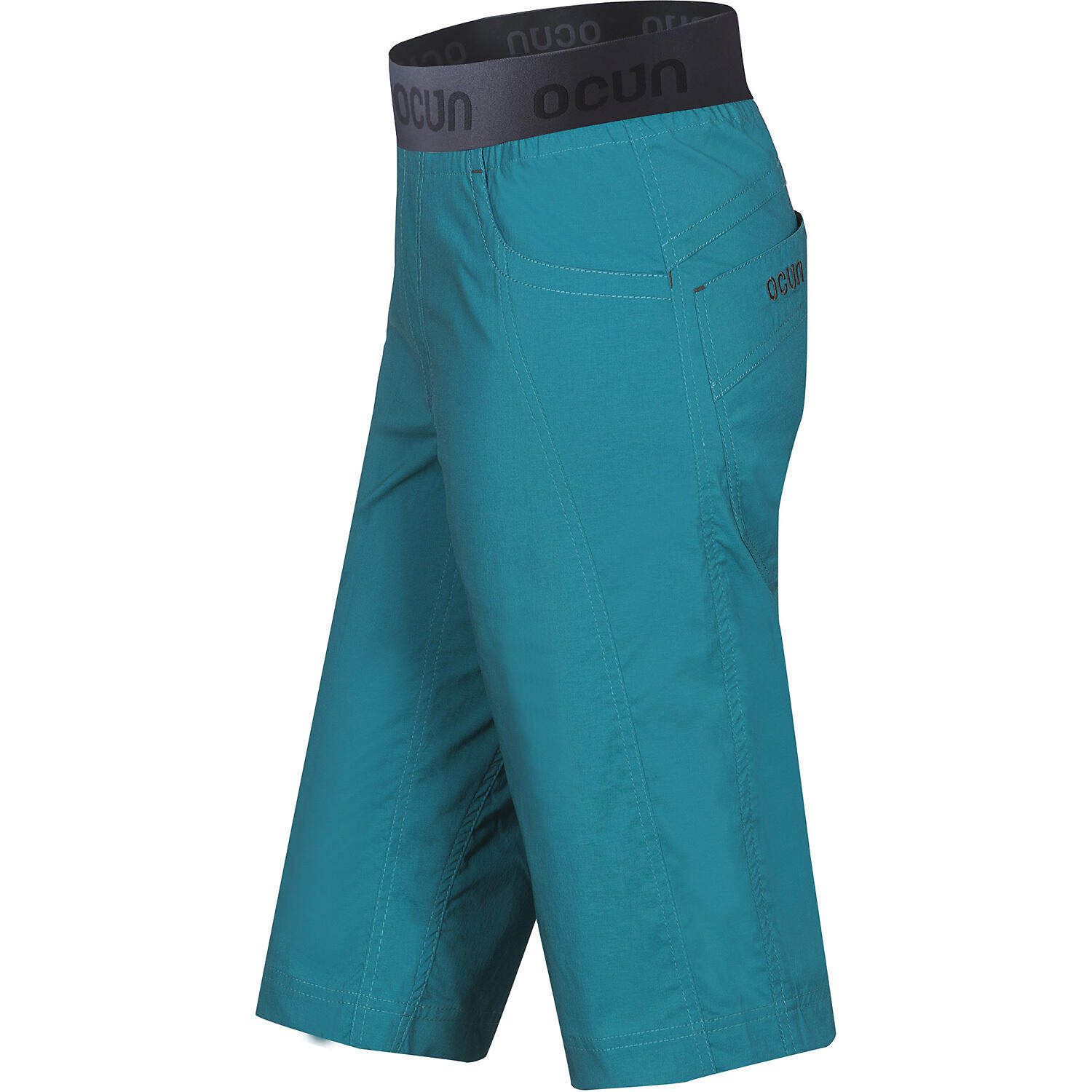 Short d'escalade Ocún Mánia Eco Turquoise Deep Lagoon léger extensible recyclé 3/7
