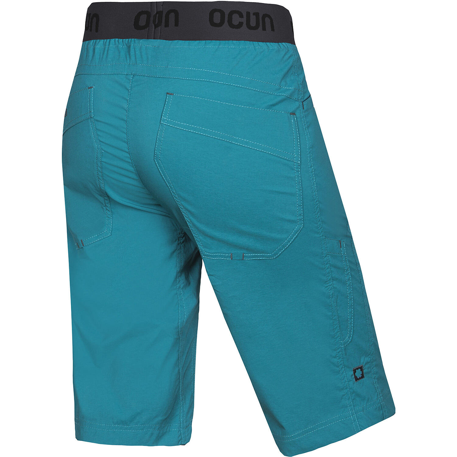 Short d'escalade Ocún Mánia Eco Turquoise Deep Lagoon léger extensible recyclé 2/7