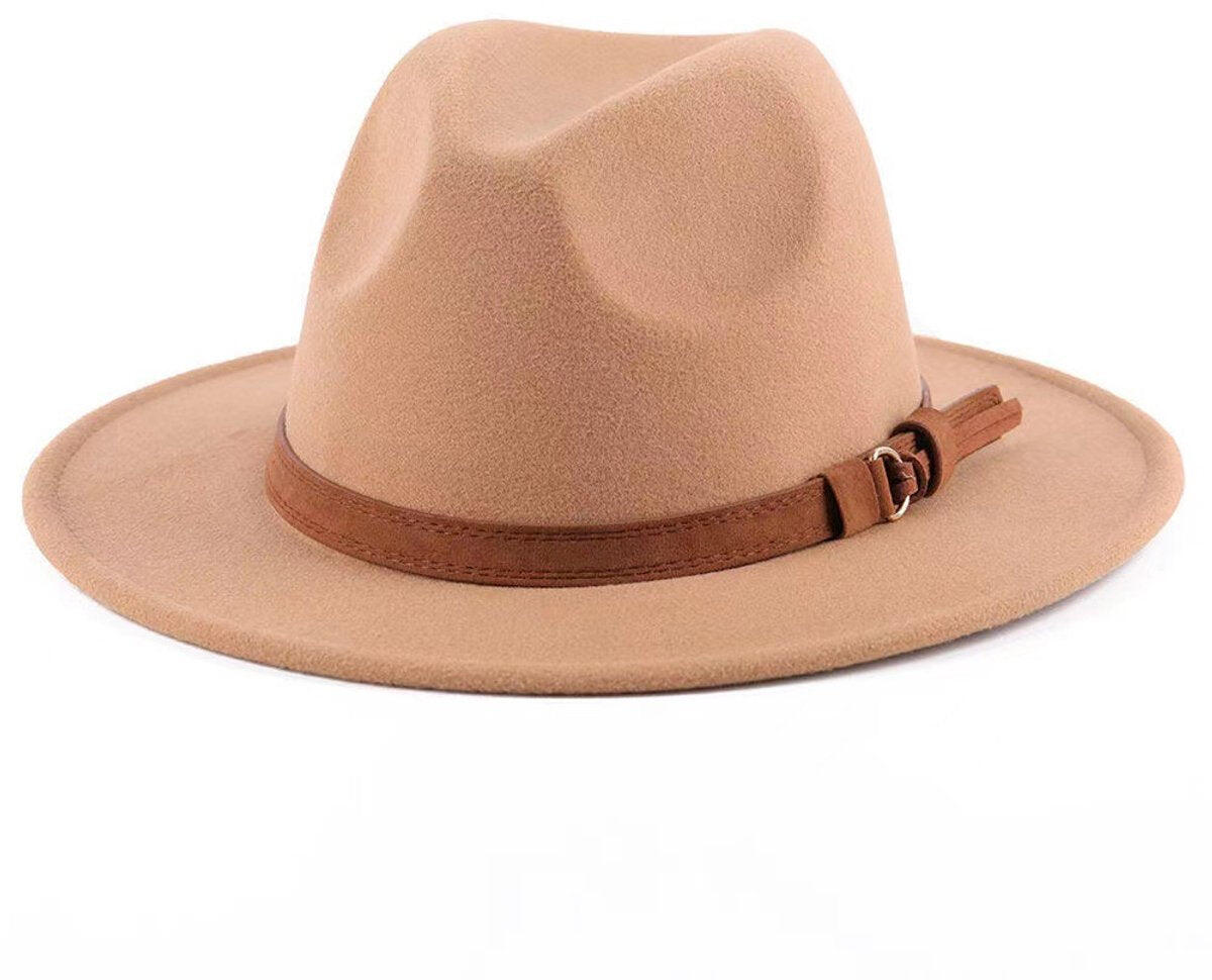 Roll-up felt hats for outdoor use - For men and women (Camel)