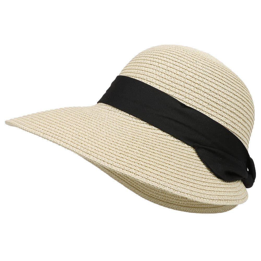 UV-protective Straw Beach Hat for Summer Outdoor, Beige