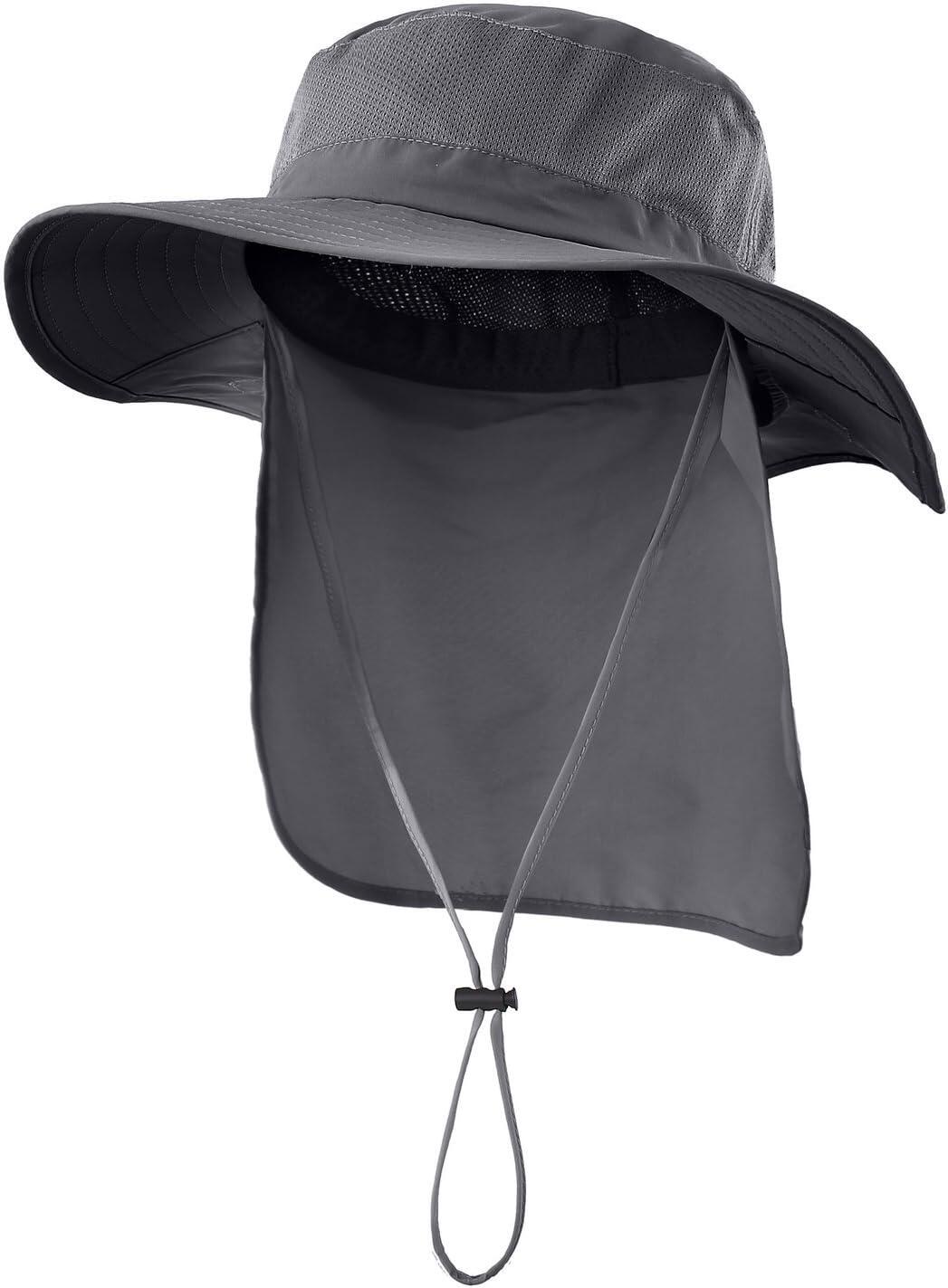 Outdoor UPF50+ Mesh Sun Hat with Neck Flap for Men Women