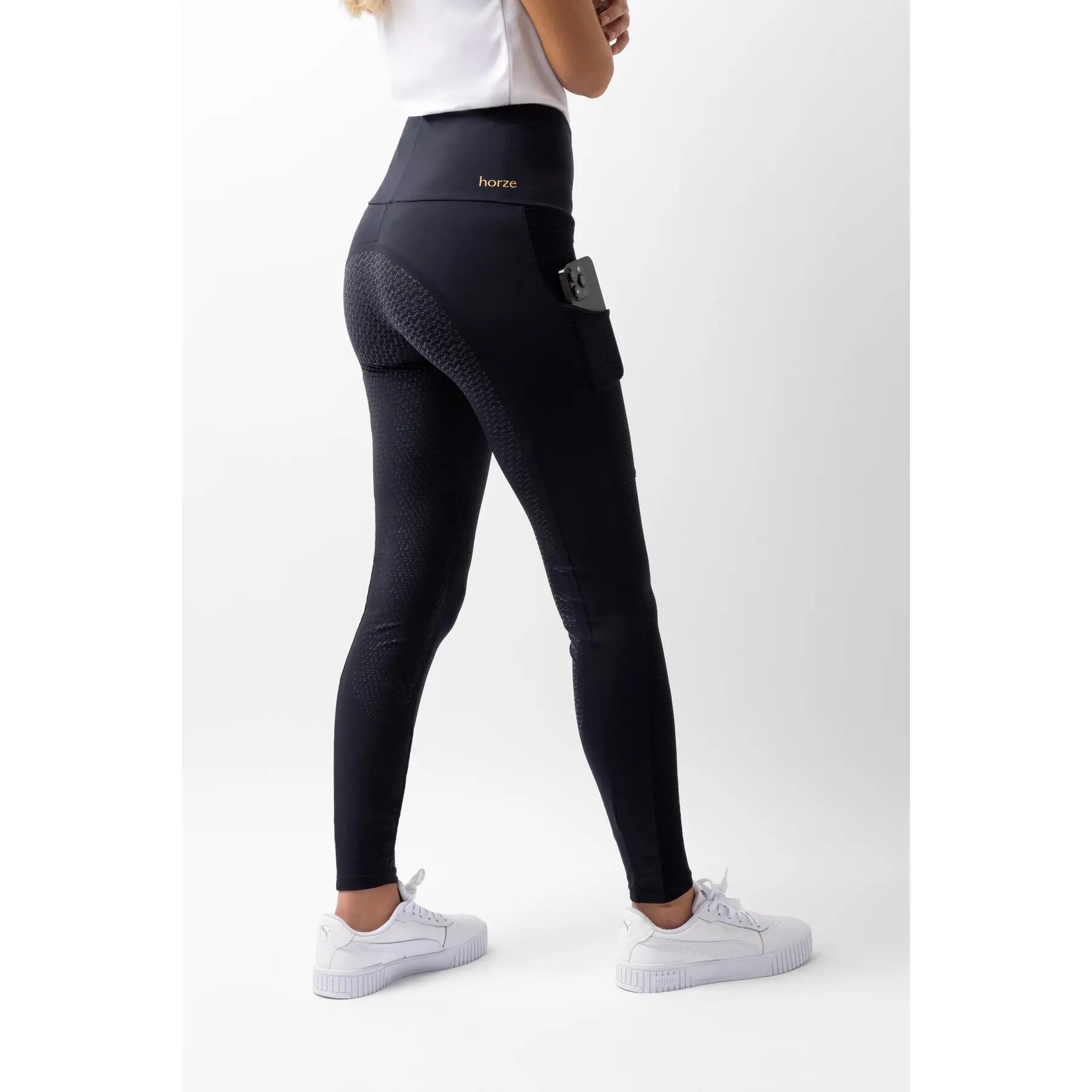 Leggings abbigliamento funzionale da equitazione full grip per donna Horze Mathi 3/7