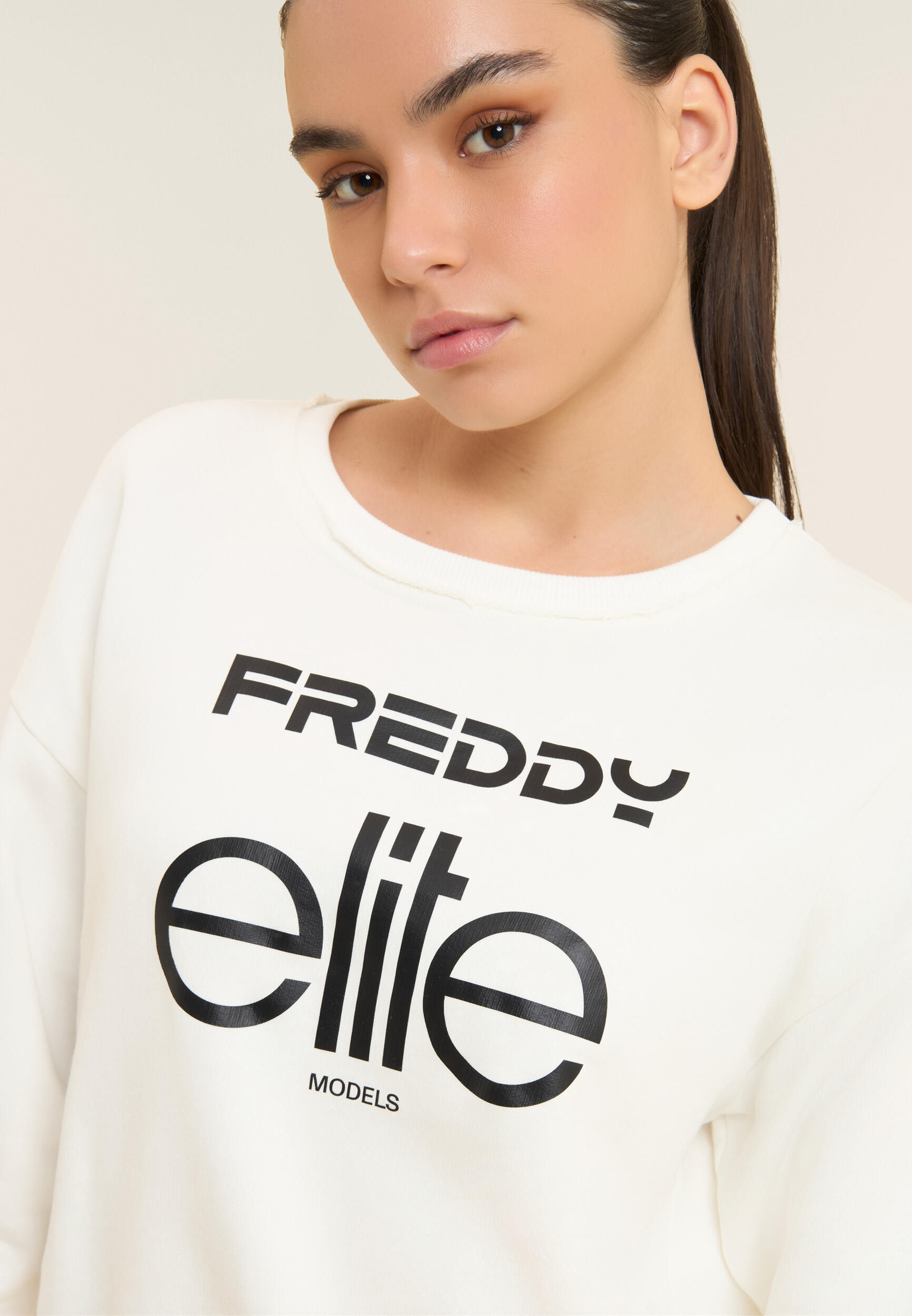 Felpa Cropped Donna con Girocollo Freddy x ELITE 4/5