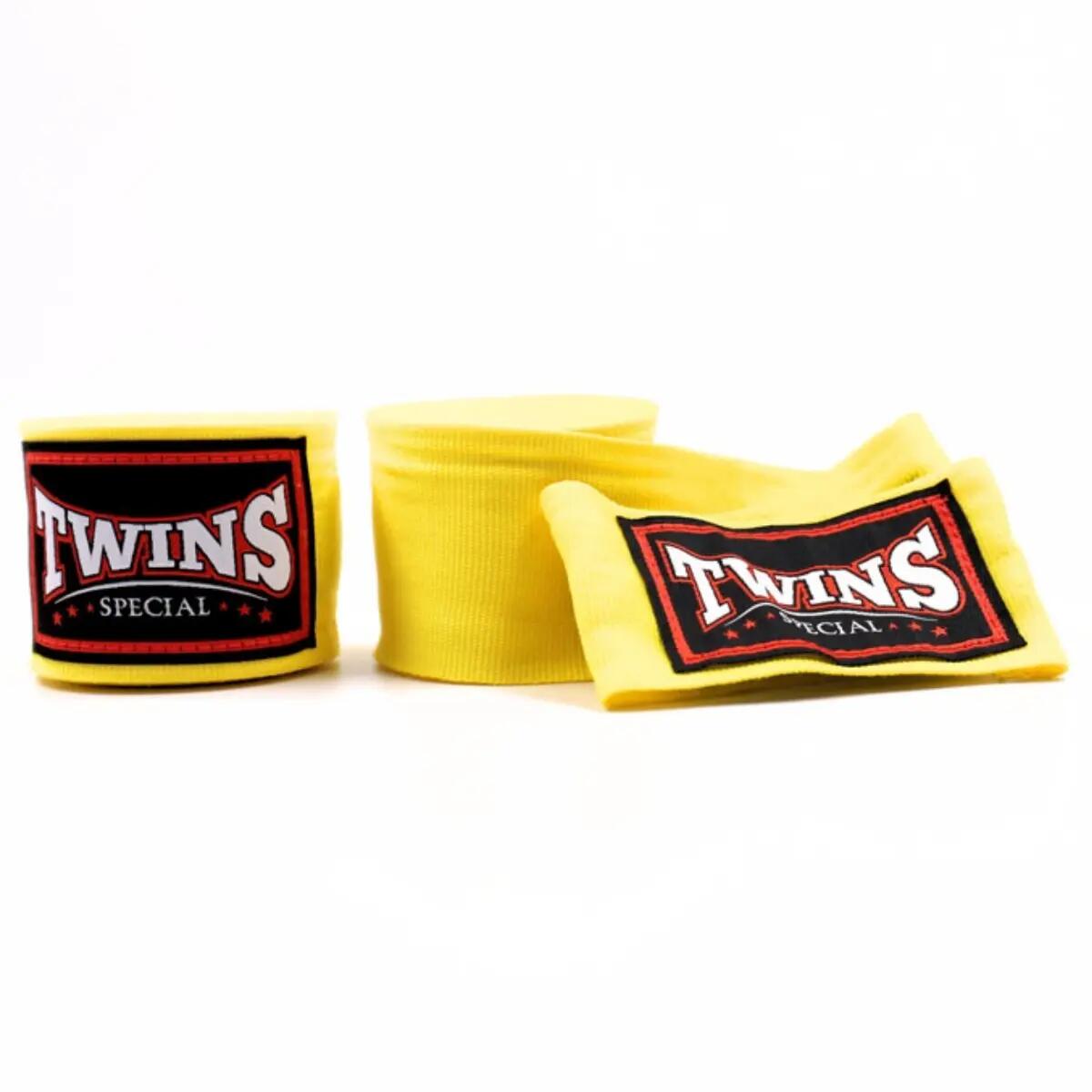 Hand Wraps Twins CH5 4.5m Elastic Cotton Yellow 2/2