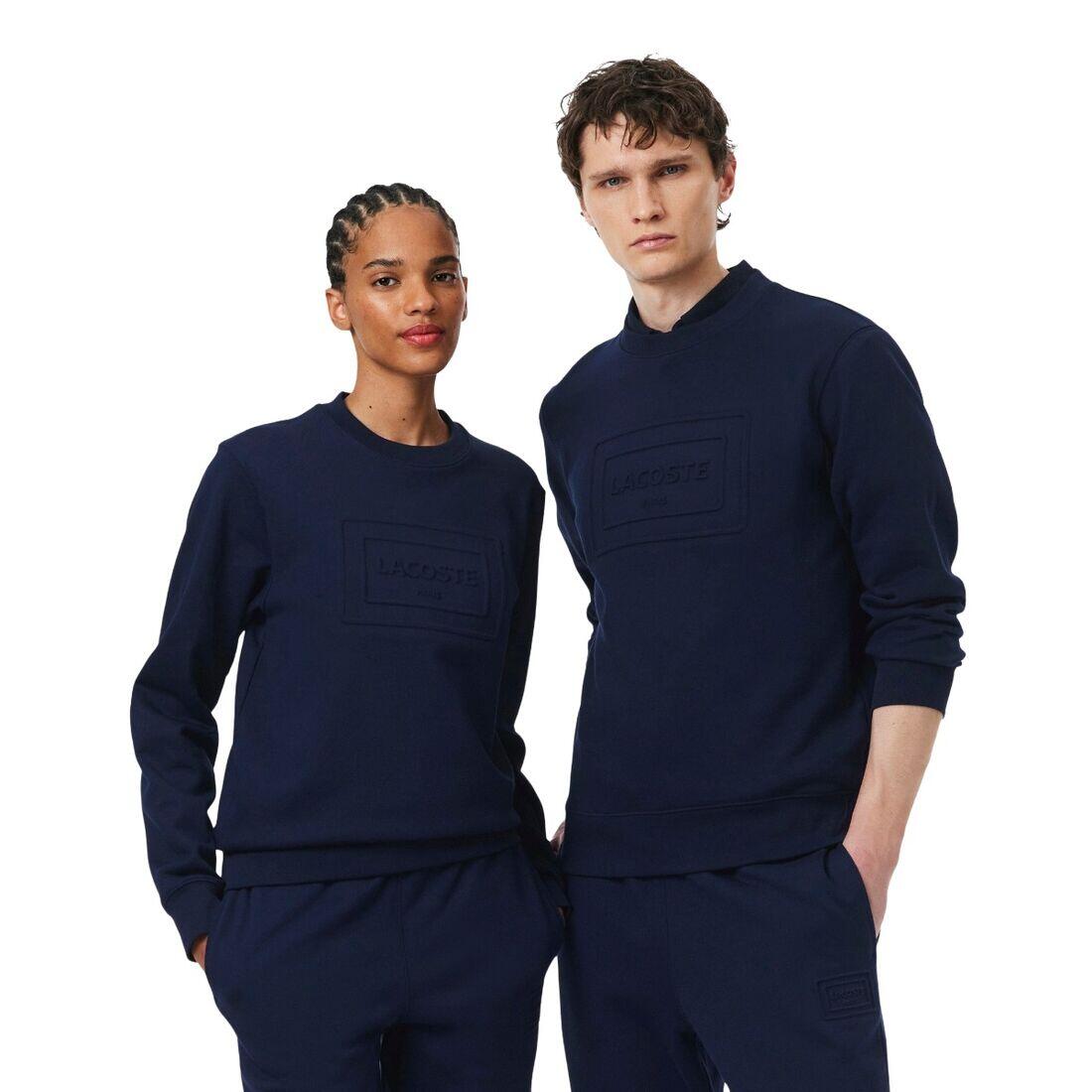 Sudadera Azul Marino Lacoste con Estampado de Relieve y Diseño Elegante  Marine 2/4