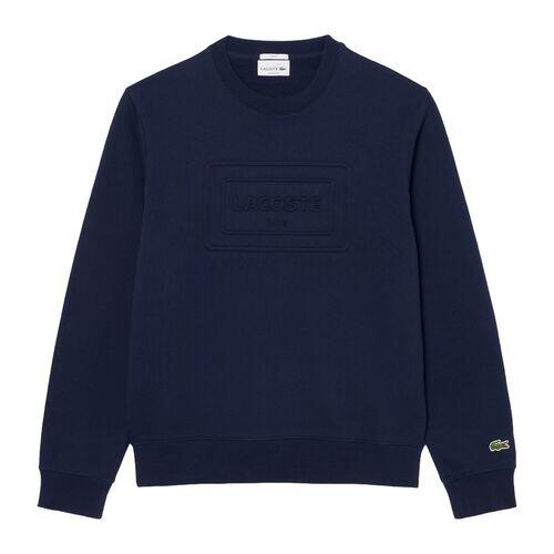 Sudadera Azul Marino Lacoste con Estampado de Relieve y Diseño Elegante  Marine 4/4