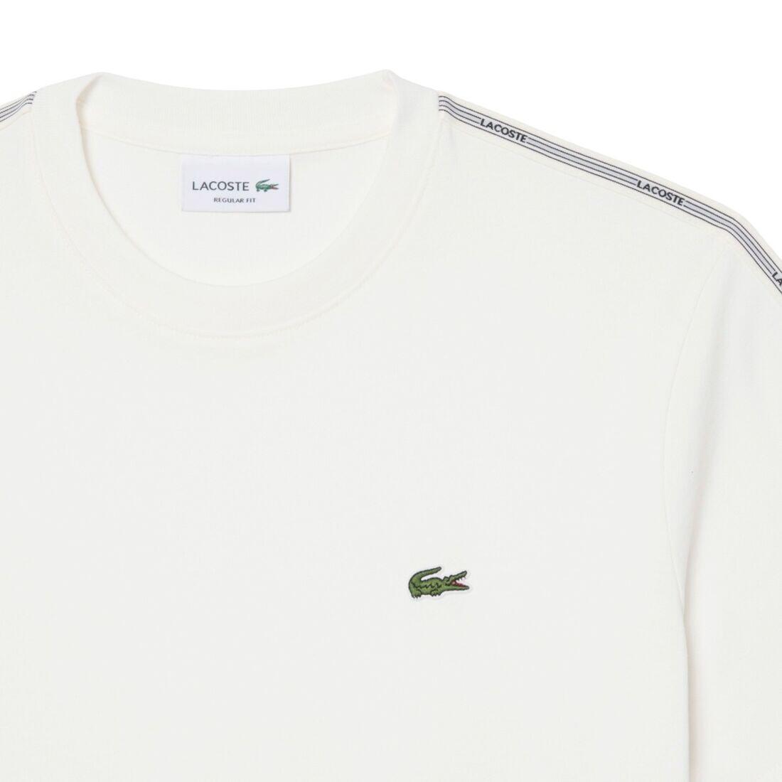 Camiseta Blanca Lacoste con Raya en la Manga de Estilo Casual y Deportivo 4/5