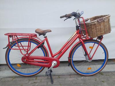 Gazelle heavy duty, damesfiets 49 cm, rood-blauw