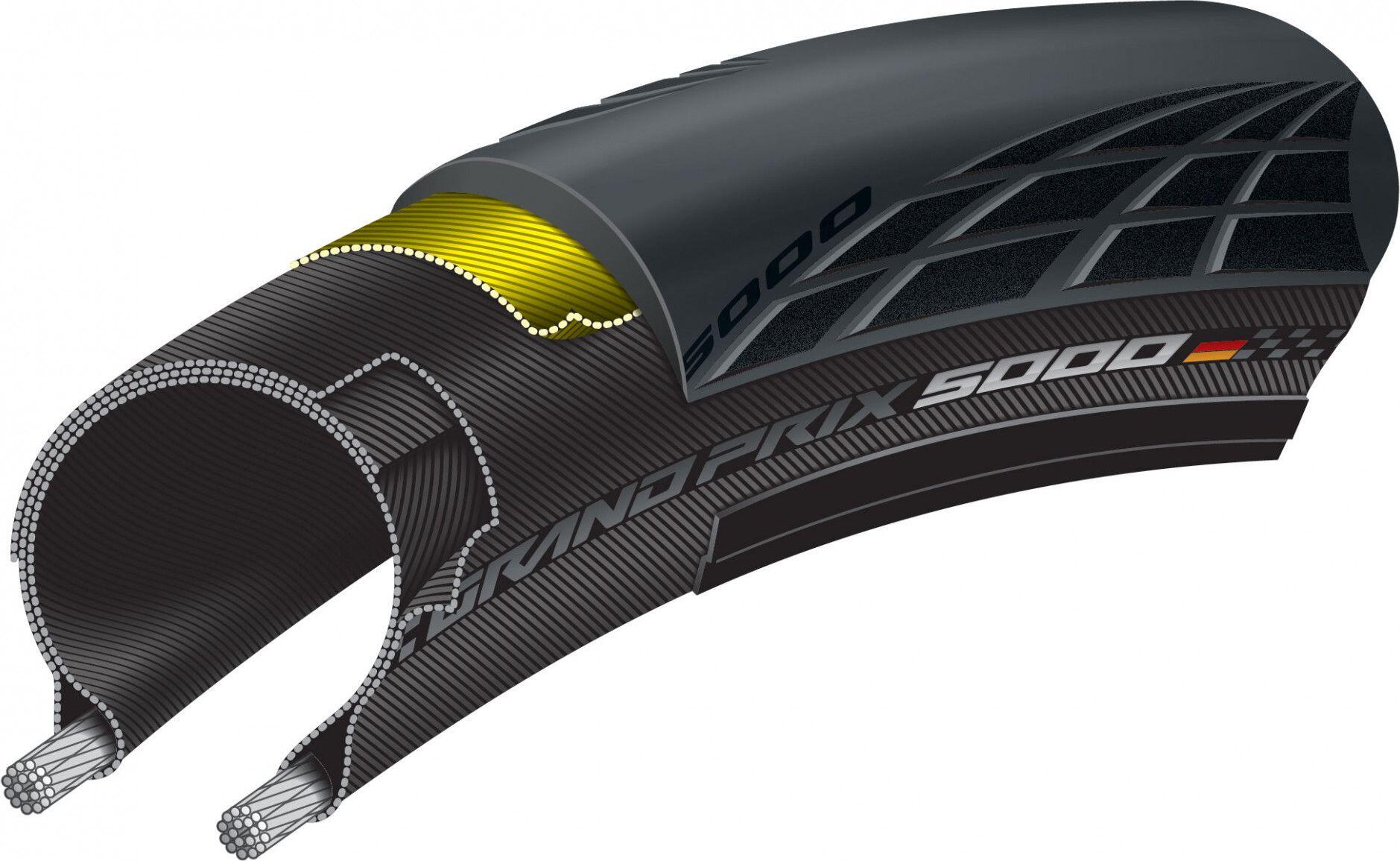 Continental GP 5000 700mm Straßenreifen Flexibler Schlauch Vectran Breaker Schwa 3/7