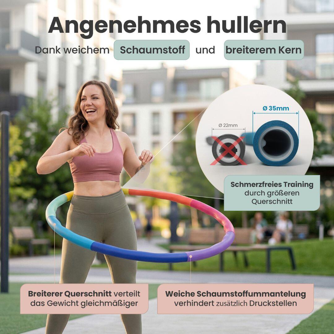 Elli Hoop® M - DAS ORIGINAL - Fitnessreifen schwarz-grau[1,3 kg] 2/7