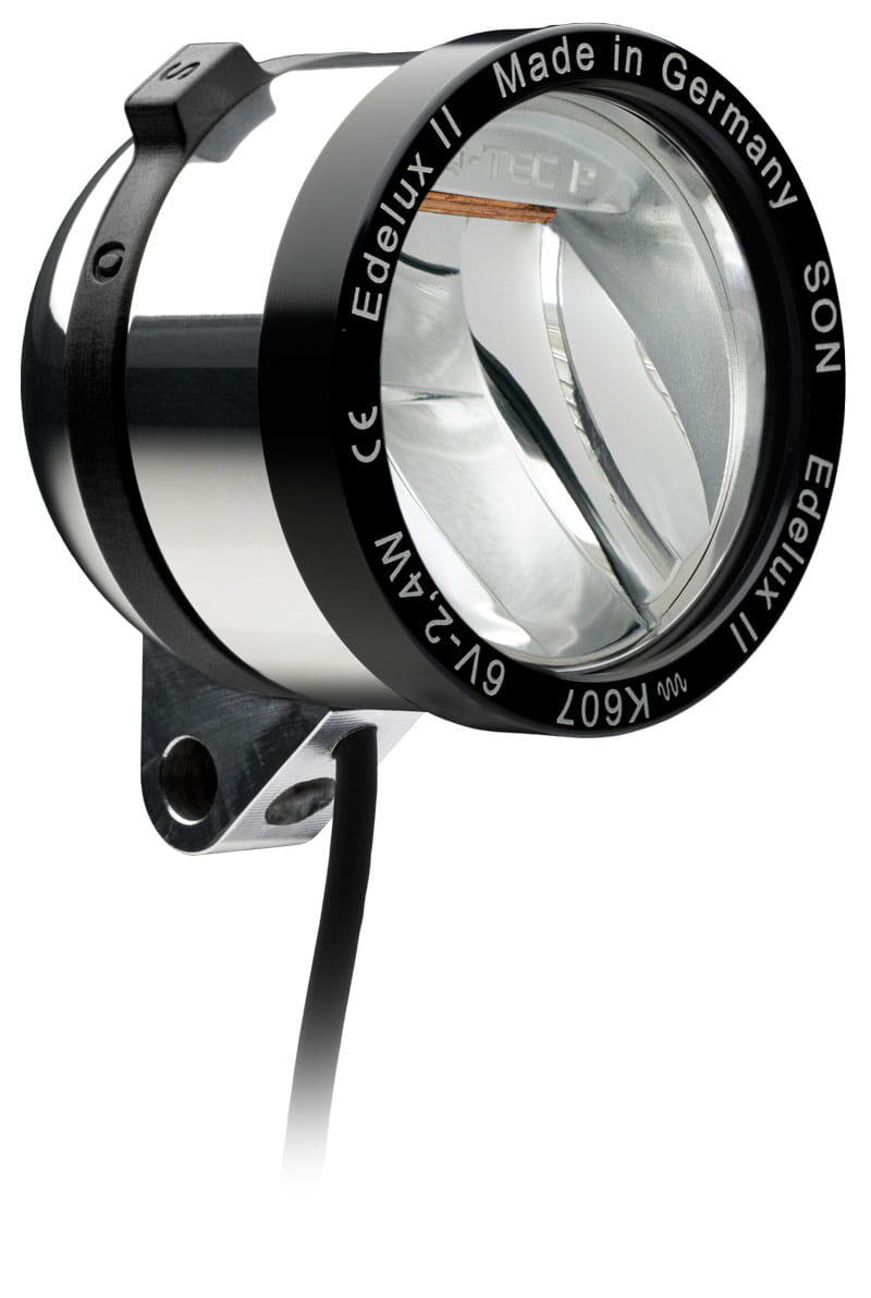 SON Edelux II LED-koplamp voor naafdynamo's-zilver gepolijst
