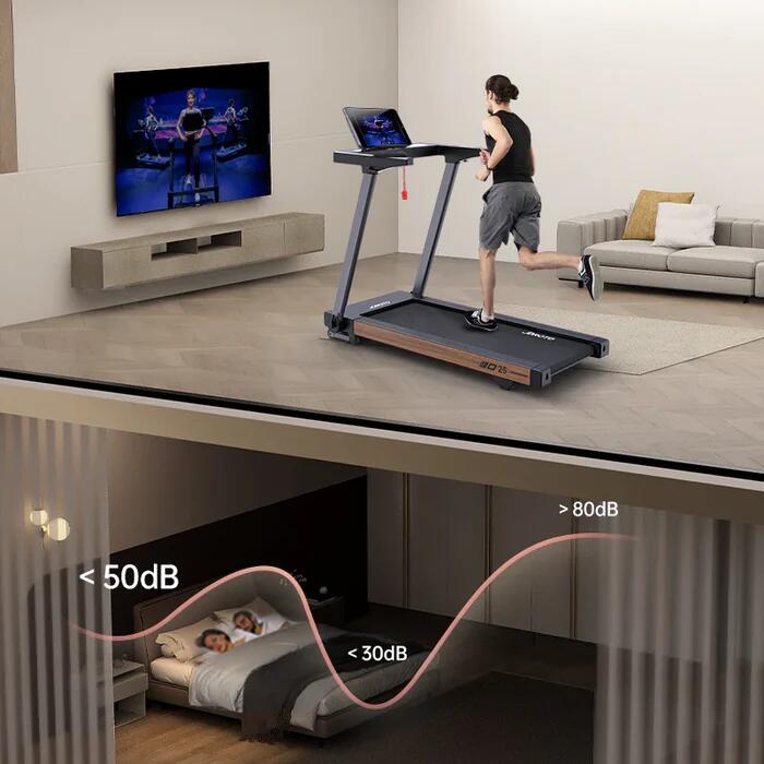 Tapis de course pliable D25 – 1 à 16 km/h, inclinaison de 9%, taille 48 × 130cm 2/7
