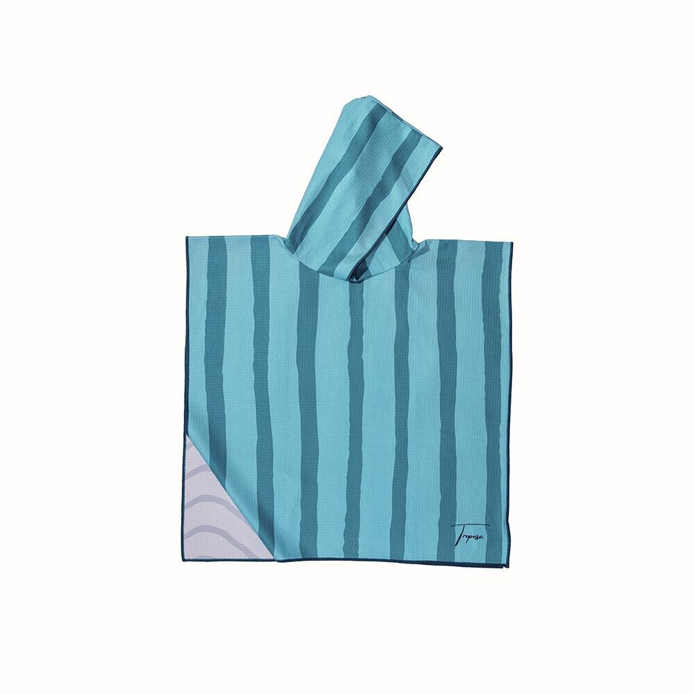 Poncho de Bain enfant 2-7 ans, rayé vert et vert foncé 2/7