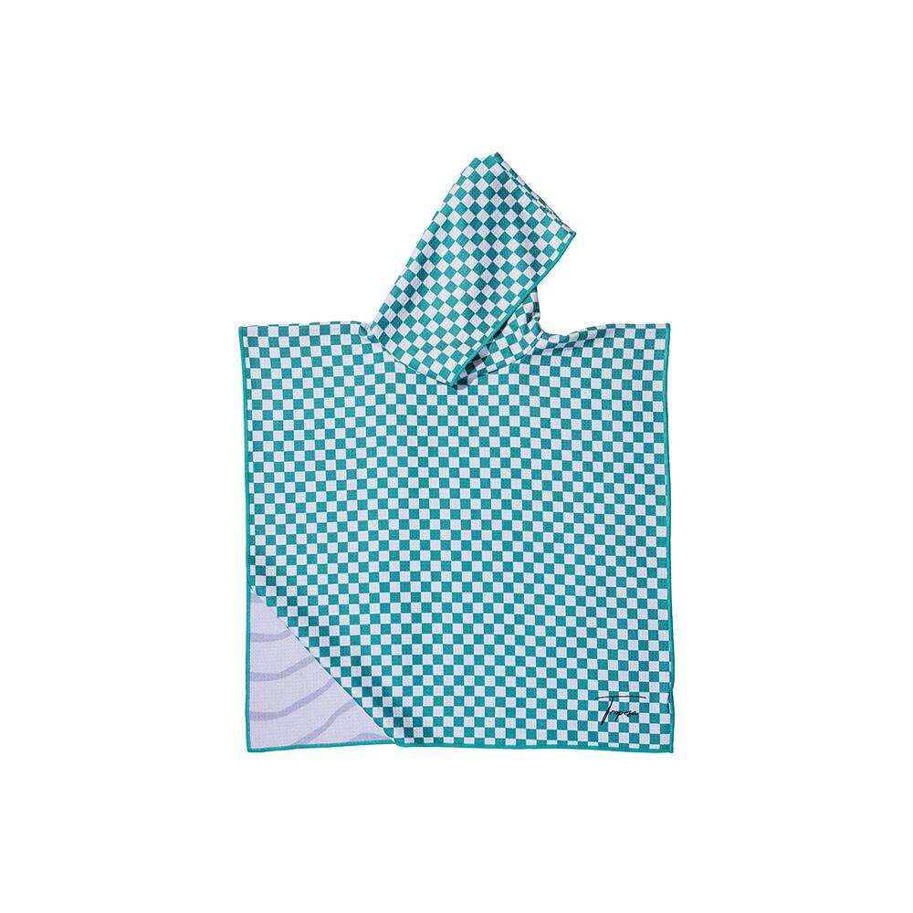 Poncho de Bain enfant 2-7 ans, damier vert et blanc 2/7