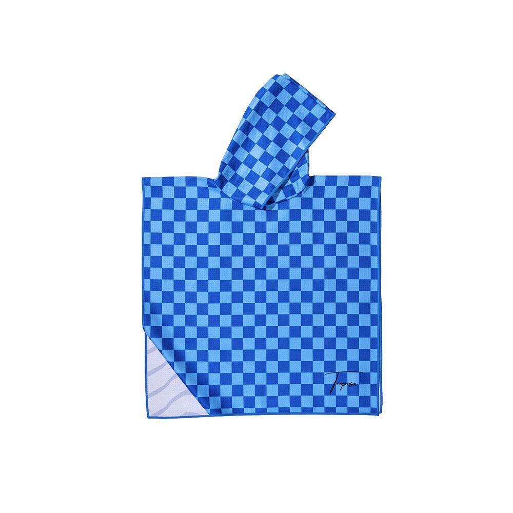 Poncho de Bain enfant 2-7 ans, damier bleu et bleu foncé 2/3