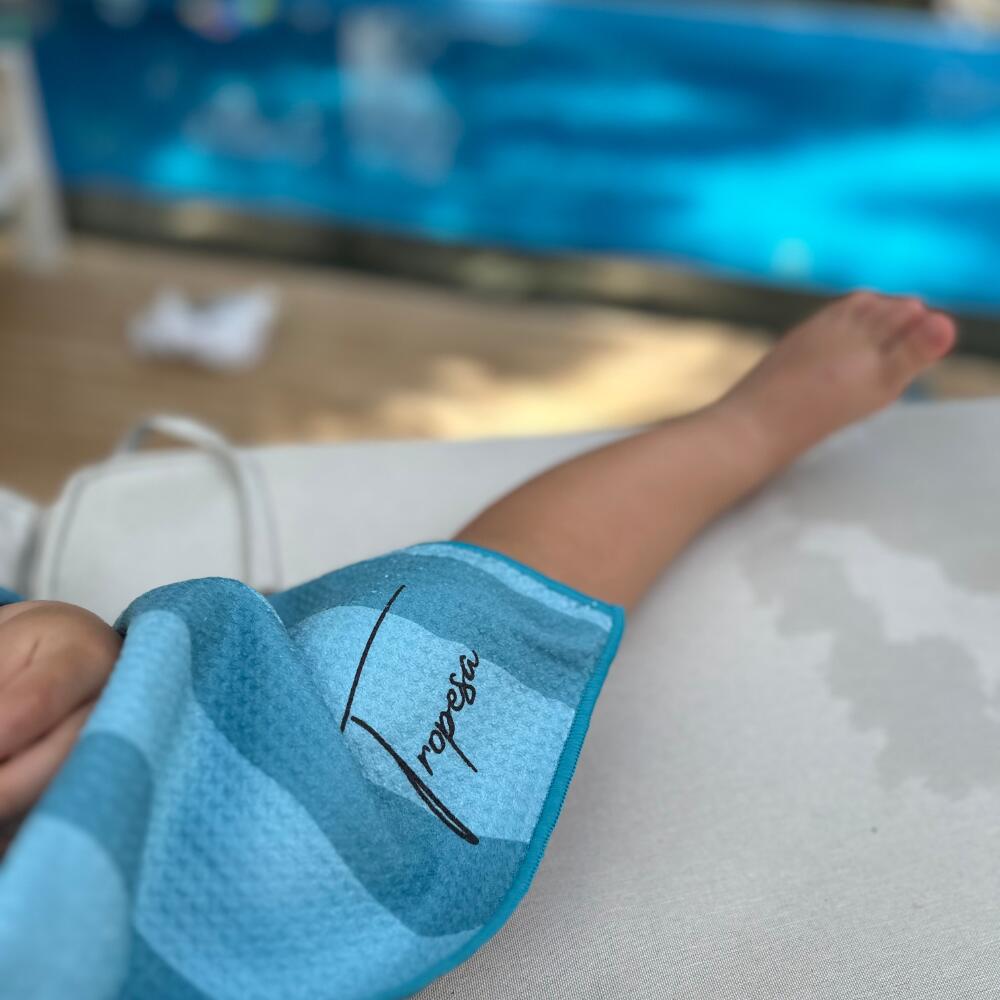 Poncho de Bain enfant 2-7 ans, rayé vert et vert foncé 7/7