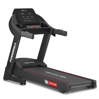 PowerMax Fitness TDM-96B 4HP DC Treadmill for Home, 110KG Max User, 4-Lvl Manual Incline, Foldable Cardio Machine, LED Display