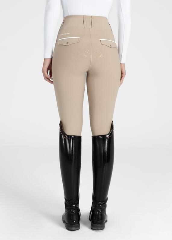 Leggings Pantalón Mujer Equitación Maximilian Pro Full Grip Beige 3/7