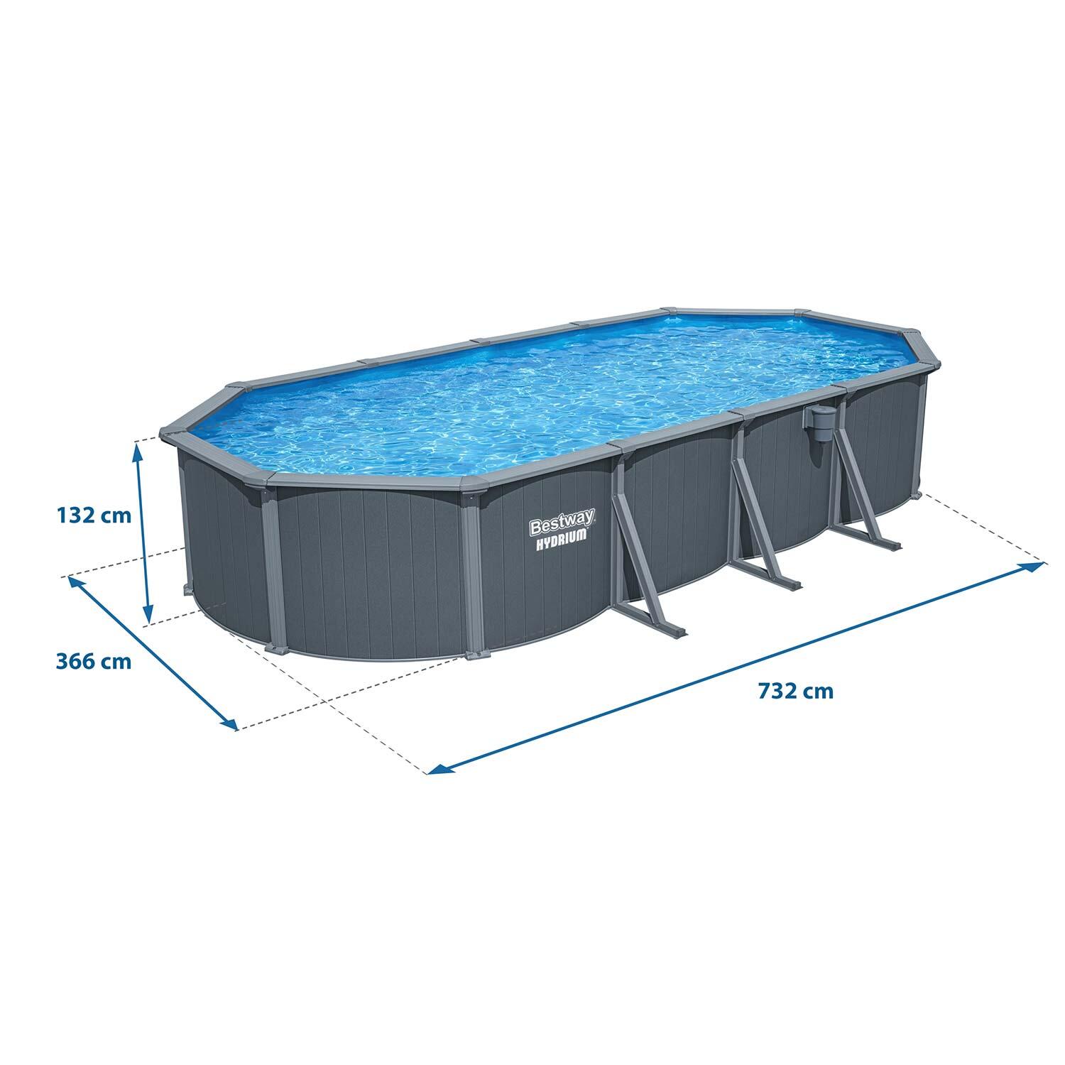 Piscina de aço Bestway Hydrium 732x366x132 cm Filtro de Areia 6.056 l/h 7/7