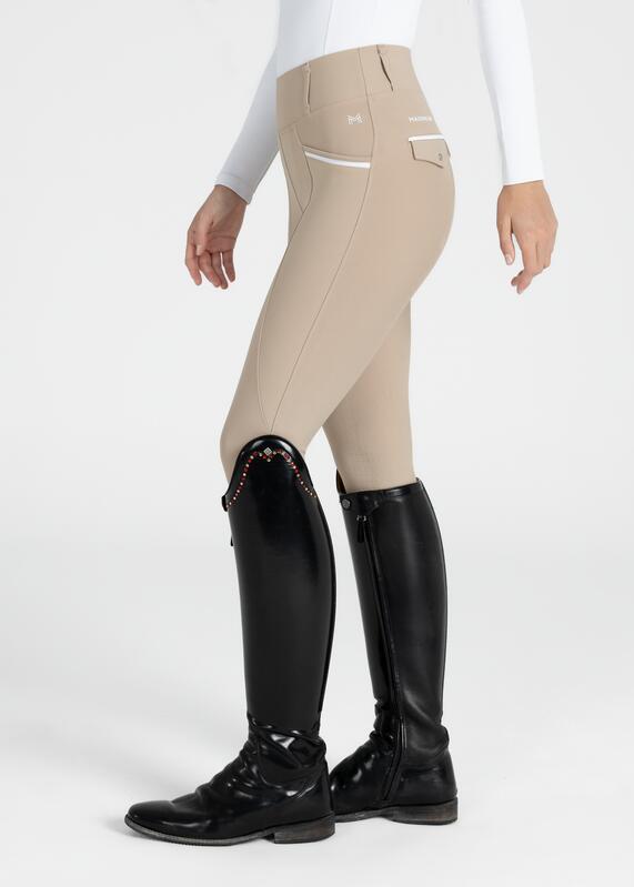 Leggings Pantalón Mujer Equitación Maximilian Pro Full Grip Beige 2/7