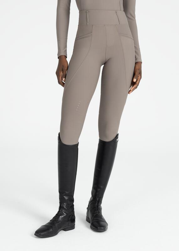 Leggings Pantalón Mujer Equitación Maximilian Pro Full Grip Topo 2/7