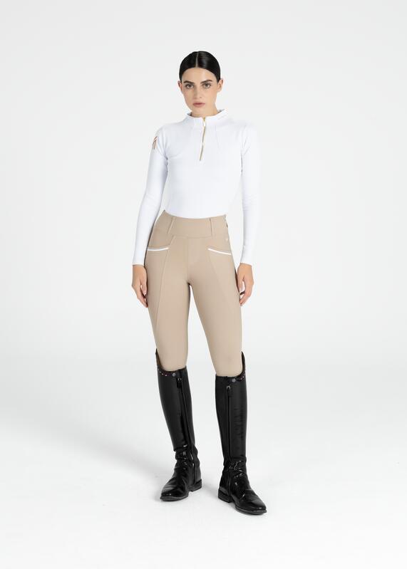 Leggings Pantalón Mujer Equitación Maximilian Pro Full Grip Beige 6/7