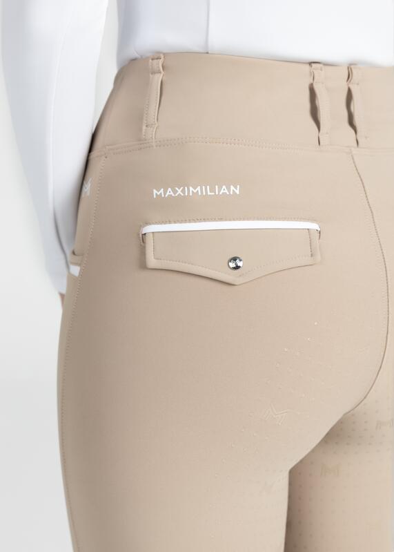 Leggings Pantalón Mujer Equitación Maximilian Pro Full Grip Beige 5/7