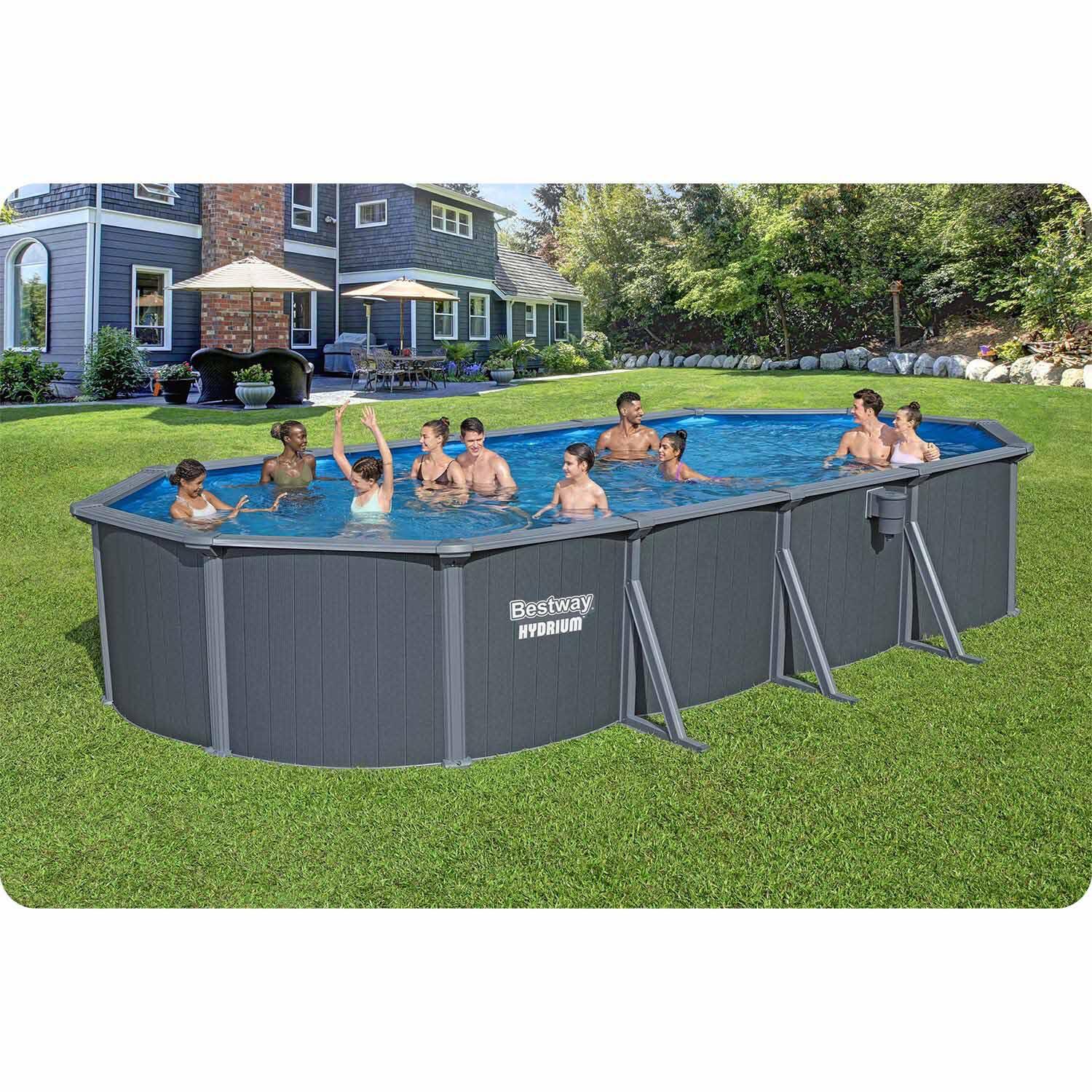 Piscina de aço Bestway Hydrium 732x366x132 cm Filtro de Areia 6.056 l/h 4/7