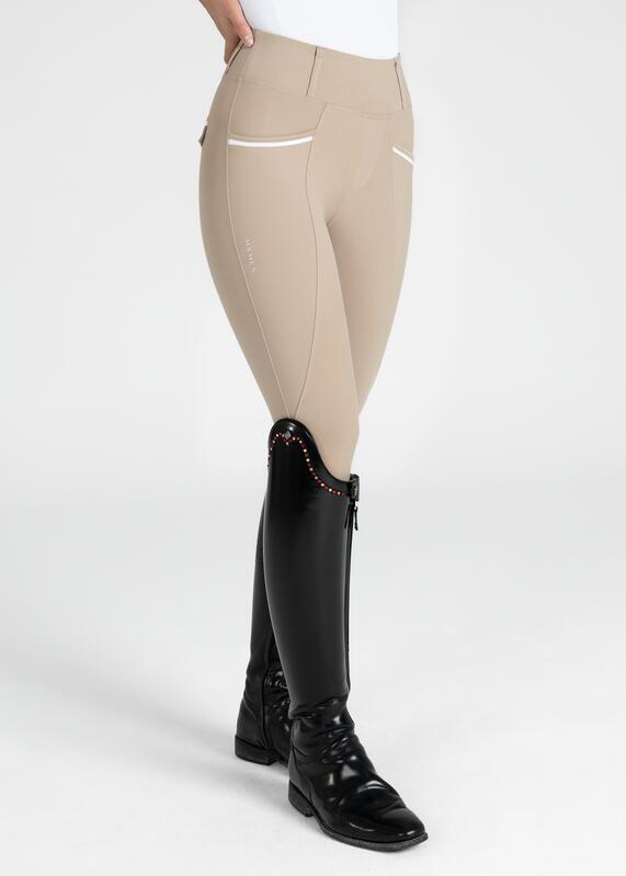 Leggings Pantalón Mujer Equitación Maximilian Pro Full Grip Beige 4/7