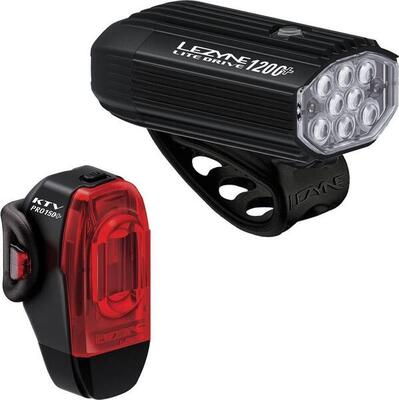 Lezyne lite drive 1200+ / ktv drive pro+ paar fietslampen zwart