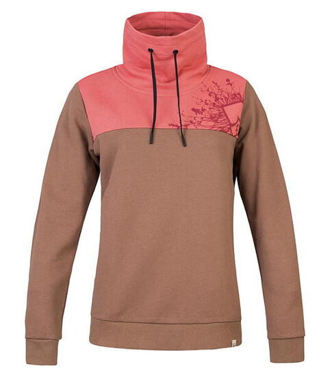 Bluza bez kaptura damska Hannah Sibele - coca mocha/faded rose 42 (XL)
